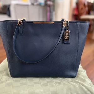 Coach Navy blue leather